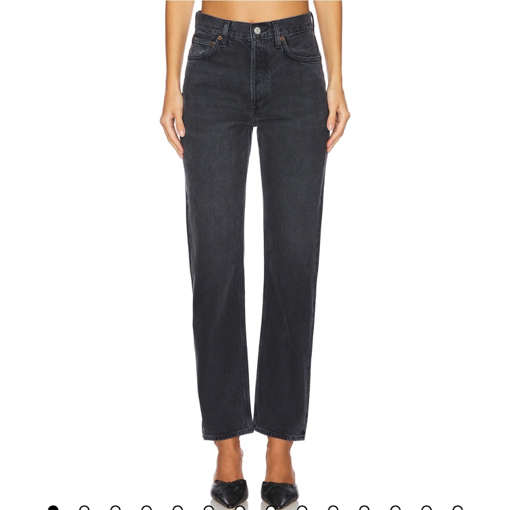 Agolde 90’s Pinch Waist Straight Black Jeans